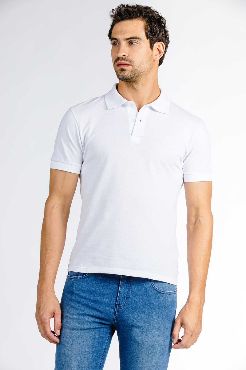 POLO SLIM 1/2 MALHA CONTRASTE