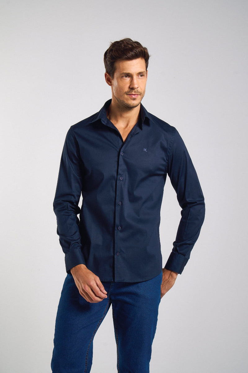 CAMISA SLIM M/L C/ELASTANO MASCULINA 25