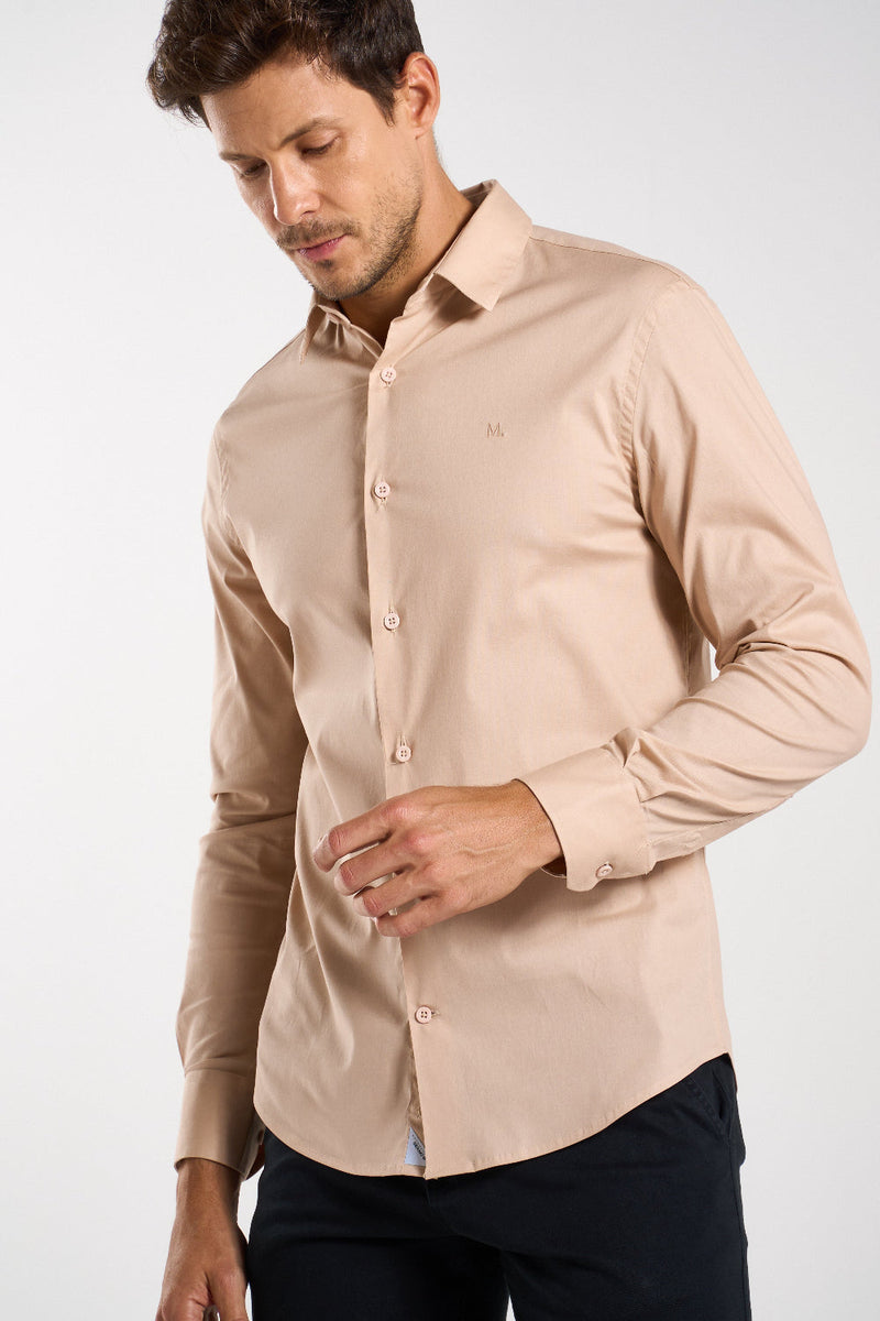 CAMISA SLIM M/L C/ELASTANO MASCULINA 25