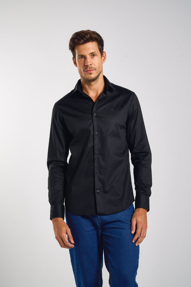 CAMISA SLIM M/L C/ELASTANO MASCULINA 25
