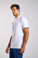 POLO COMFORT MALHA BRANCA GOLA FILETE