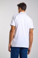 POLO COMFORT MALHA BRANCA GOLA FILETE