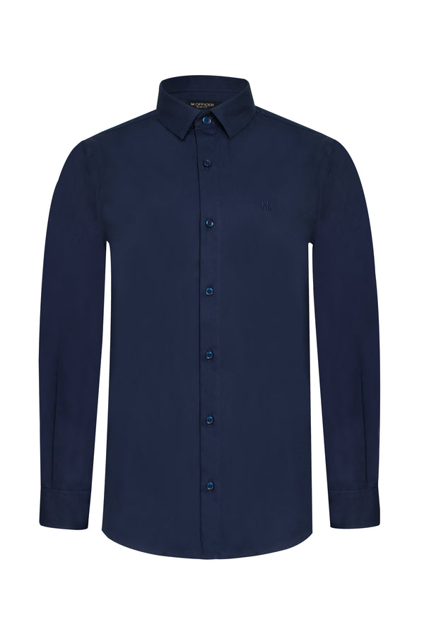 CAMISA SLIM M/L DARK BLUE