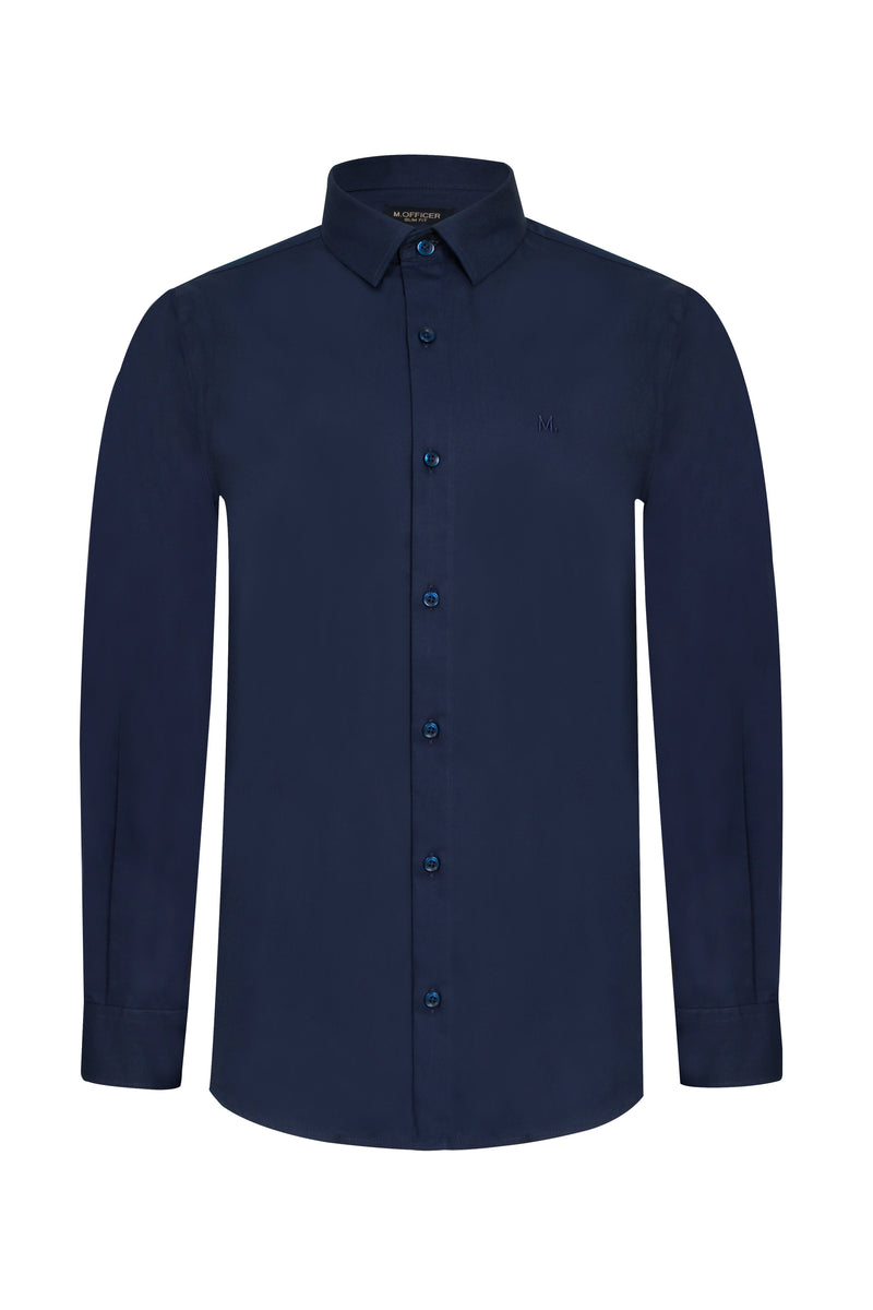 CAMISA SLIM M/L DARK BLUE