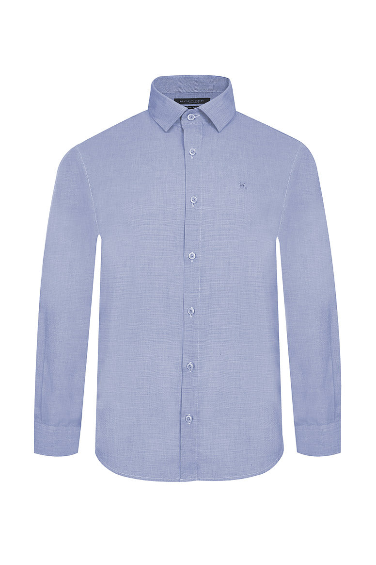 CAMISA COMFORT M/LBLUE MAQUINETADO